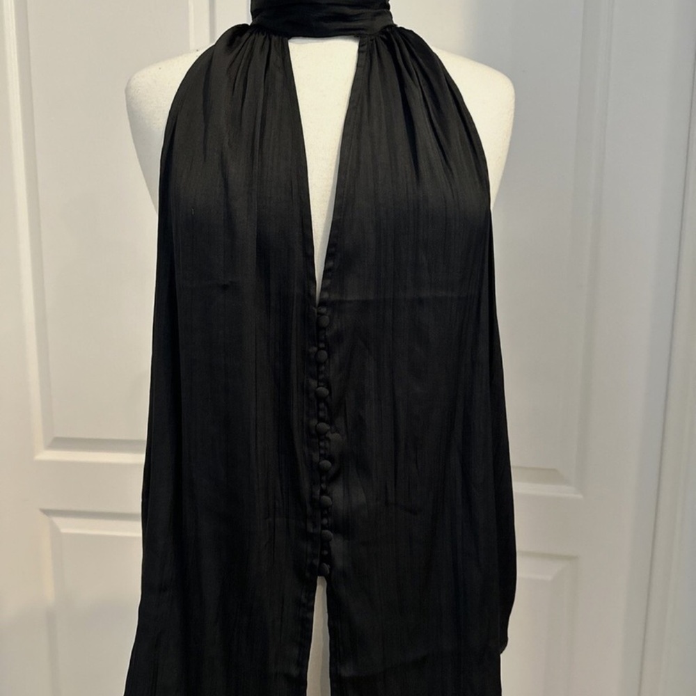 Anthropologie Black Halter Top